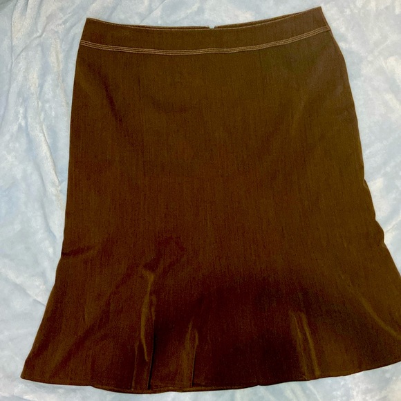 Laura skirt, brown with cream stitching. size 14 - Picture 1 of 6